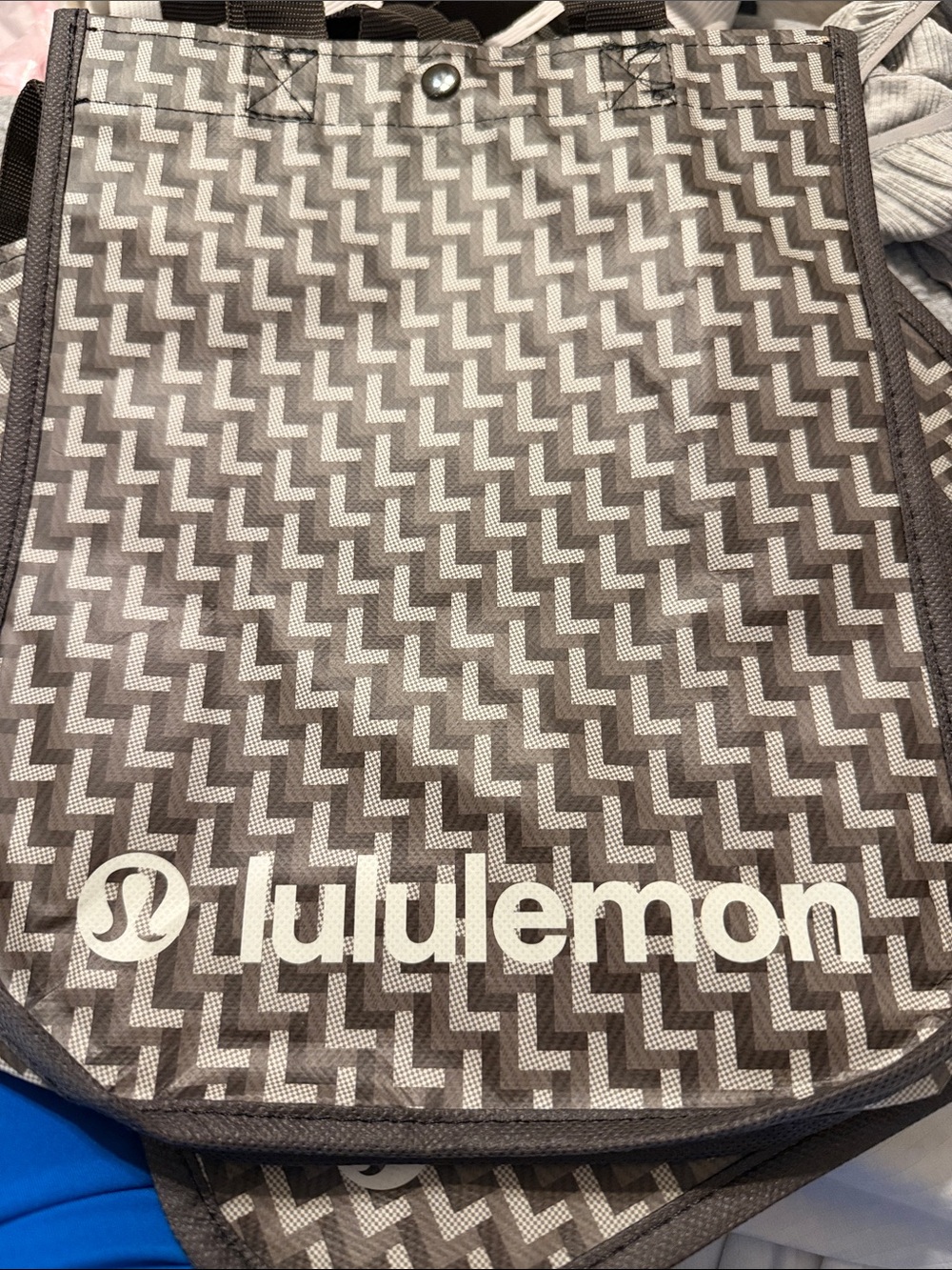 lululemon athletica SMALL Brown and White Patterned Tote Bag